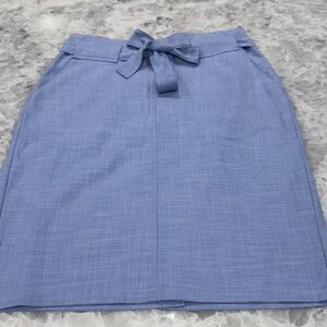 Light Blue Tie-Waist Pencil Skirt